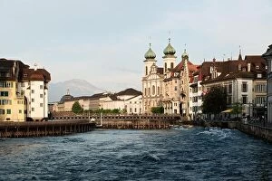 Images Dated 11th May 2016: Lucerne. Image of Lucerne, Switzerland during sunset