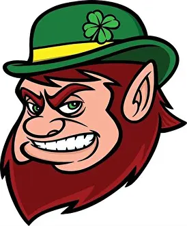 Lucky Leprechaun Mascot- A Cartoon Illustration of a Lucky Leprechaun Mascot