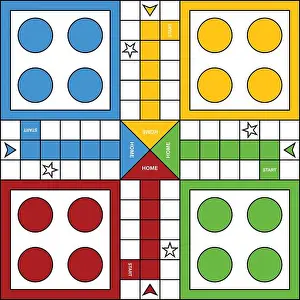 Family Fun Prints: Ludo printable board game vector image