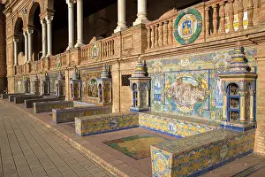 Sevilla Prints: Lugo at Plaza de Espana Square; Seville; Spain