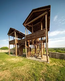 Hungary Landscape Prints: Lussonium Romkert is a historical memorial place from roman ages in Dunakomlod village