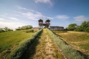 Medieval Architecture Prints: Lussonium Romkert is a historical memorial place from roman ages in Dunakomlod village