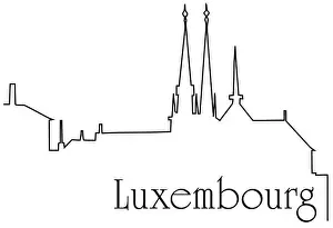 Luxembourg city one line drawing