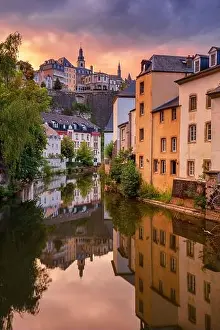 Luxembourg City, Luxembourg. Cityscape image of old town Luxembourg skyline during beautiful summer sunset
