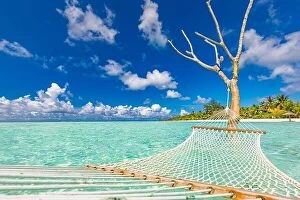 Images Dated 7th May 2018: Luxury beach. Luxury travel background. Summer vacation or holiday concept on tropical beach