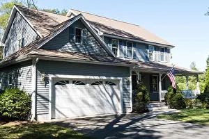 Home Ownership Prints: Luxury Residential House and Driveway, USA