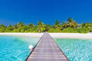 Luxury summer vacation and holiday concept background. Summer beach nature and tropical island banner