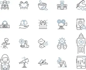 Pamper Prints: Luxury travel outline icons collection