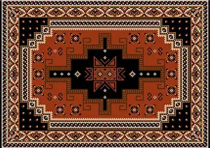 Embroidery Prints: Luxury vintage oriental carpet with red-brown