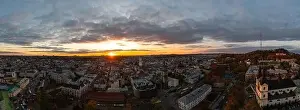 Lviv, Ukarine - October 26, 2021: Panoramic view on Lviv from drone