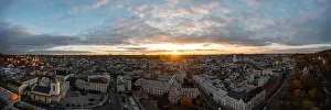 Dominican Prints: Lviv, Ukarine - October 26, 2021: Panoramic view on Lviv from drone