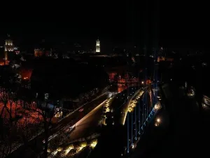 Maidan Prints: Lviv, Ukraine - February 20, 2021: Rays of the Maidan art event in memory of the Heavenly Hundred