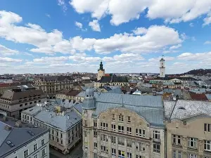 Dominican Prints: Lviv, Ukraine - May, 2021:Panoramic aerial view on Lviv from drone
