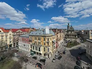 Dominican Prints: Lviv, Ukraine - May, 2021:Panoramic aerial view on Lviv from drone