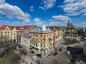 Dominican Prints: Lviv, Ukraine - May, 2021:Panoramic aerial view on Lviv from drone