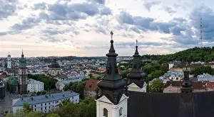 Dominican Prints: Lviv, Ukraine - May, 2021:Panoramic aerial view on Lviv from drone