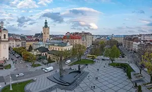 Dominican Prints: Lviv, Ukraine - May, 2021:Panoramic aerial view on Lviv from drone