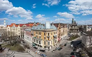 Dominican Prints: Lviv, Ukraine - May, 2021:Panoramic aerial view on Lviv from drone