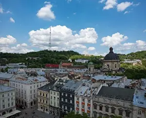 Dominican Prints: Lviv, Ukraine - May, 2021:Panoramic aerial view on Lviv from drone