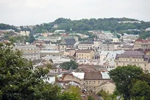 LVIV, UKRAINE - SEPTEMBER 11, 2022 Panorama view of the historical old city in Lviv
