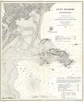 Railroads Prints: Lynn Harbor Massachusetts. English: A rare 1859 U