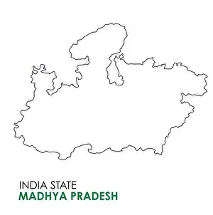 India Map Prints: Madhya Pradesh map of Indian state