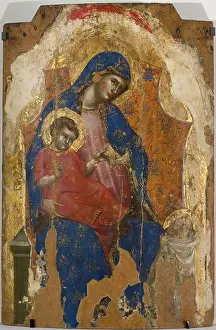 Child Jesus Prints: Madonna with Child Jesus and St. Bernard. Lorenzo, Veneziano (fl. 1356-1372), painter