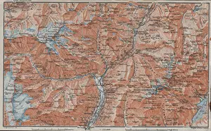 Salzburg Prints: MADONNA DI CAMPIGLIO environs. Dolomiti di Brenta. Adamello. Trentino, 1923 map