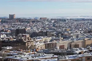 Situation Prints: Madrid, Spain - January 10, 2021: Aerial view of Madrid