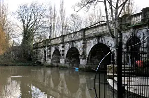 Arched Prints: The Magdalen Bridge over the River Cherwell, Oxford, England. Designed by John Gwynn