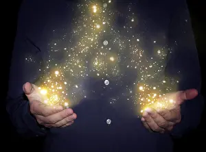 Flames Prints: magic sparkles in hands