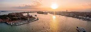 Marco Prints: Magical evening sunset view over beautiful Venice in Italy