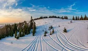 Forest Hills Prints: Magical winter panorama of beautiful snowy slopes