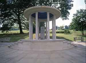 Shady Prints: Magna Carta Memorial domed classical style circular colonnade created by American Bar Association at Cooper's Hill