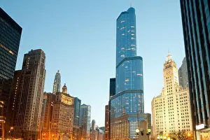 Highrise Prints: Magnificent Mile at The Loop in Chicago, Illinois, USA