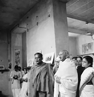Professions Prints: Mahatma Gandhi during his visit of Shantiniketan