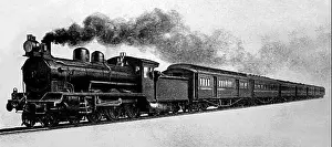 Steam Train Prints: Mail train, Japan, early 1900s