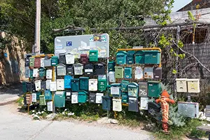 In The Open Prints: Mailboxes, Chorafakia, Akrotiri peninsula, Crete, Greece