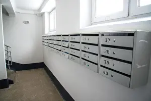 Postbox Prints: Mailboxes in a residential apartment building