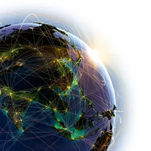 Navigate Prints: Main air routes in Asia