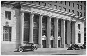 Motor Car Prints: Main entrance to the Bank of Italy, Los Angeles, California, 1924