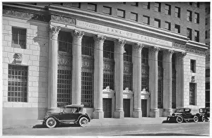 Motor Car Prints: Main entrance to the Bank of Italy, Los Angeles, California, 1924