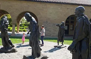 Educate Prints: Main quadrangle and Rodin Sculpture Garden in Stanford University