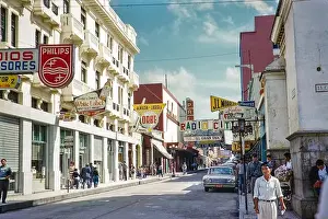 Central American Prints: Main shopping street in city centre CBD