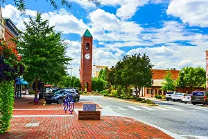 Blue Ridge Mountains Prints: Main Street in Downtown Spartanburg South Carolina SC