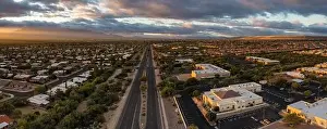 Main street in Green Valley, Arizona, aerial panorama