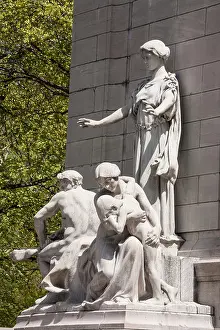 Spring Time Prints: Maine Monument at Merchant's Gate, Central Park, Manhattan, New York City, NYC
