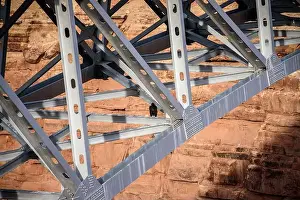 Red Rock Prints: A majestic California condor sitting on the beams of the Navajo Bridge in Arizona