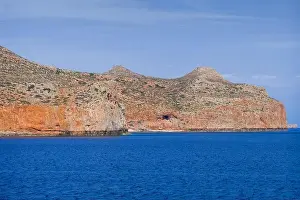 A majestic mountain peak on Gramvousa island in Crete