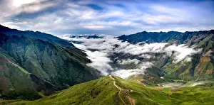 The majestic of Ta Xua mountain. This is a very famous tourist destination in Son La province. Viet Nam